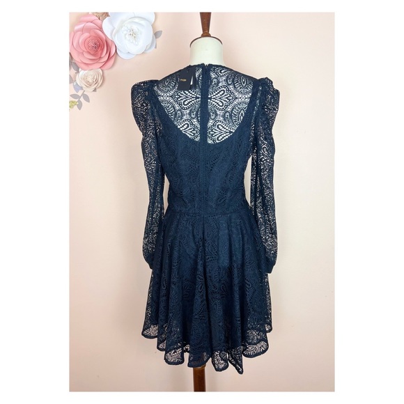 New! MAJE Rizone Black Lace Mini Dress - Picture 7 of 8